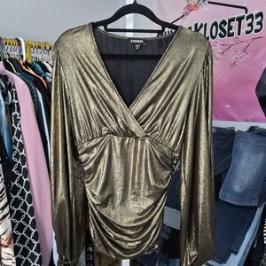 Express Shimmering Gold Women's Blouse